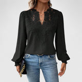 Catherine | Bluse mit V-Ausschnitt – Schwarz