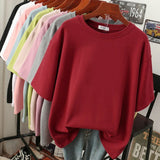 Rhoswen – Übergroßes Baumwoll-T-Shirt – Rot