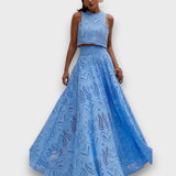 Lorina – Zweiteiler mit Cut-Out-Romantik – Blau