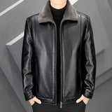 Blackridge™ Premium-Lederjacke mit Thermofutter – Schwarz