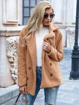 Nela - Teddyjacke kurz und kuschelig warm – Gold