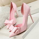 INGE | Schicke Pumps mit Schleifendetail und spitzer Spitze – Rosa