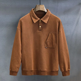 Elegantes langarm-herrenpolo - bequem und stilvoll – Braun