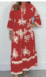 Namira | Bedrucktes Kleid für Damen – Rot