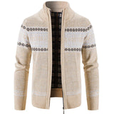 Maverick | Zip-Up Vintage Cardigan – Beige
