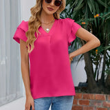 Pauline™ Bluse mit gestuften Ärmeln und Frontfalte – Fuchsia