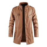 Kharan | Hochwertige Leder-Winterjacke mit Stehkragen – Braun