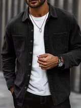 Ivaro - Strukturiertes Overshirt – Schwarz