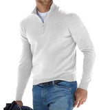 Ralf polo - Stylischer Pullover mit Reißverschluss für Herren – Weiß