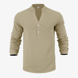 Stephan™ Hemd Aus Baumwoll-Leinen Mit Minimalistischem Design – Khaki