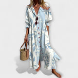 Lila | Figurbetontes Maxikleid mit Bauchweg-Effekt – Hellblau