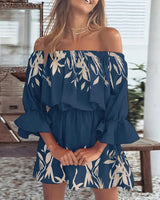 Carmelia – Stilvolles schulterfreies Minikleid – Blau