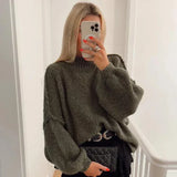 Locker sitzender pullover für lässige casual-looks für damen – Grün