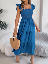 Yessa - Elegantes Stufen-Kleid – Blau
