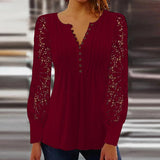 Cutipie™ - Elegante Bluse mit langen Ärmeln – Rot