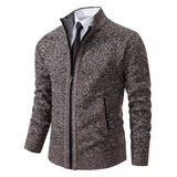 Yitzhak - Lässige Strickjacke Mit Stehkragen – Braun