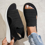 Nuvia™ Plateau-Sandalen Mit Ajour-Obermaterial Und Seitlicher Öffnung – Schwarz