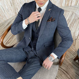 Herren Elegante Hochzeitsgast Anzug | Dreiteiliges – Blau