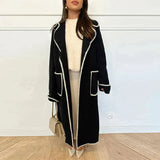 Esmeralda - kuscheliger langer damen-trenchcoat – Schwarz