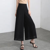 Riviera Eleganz™ Weite Hose mit Überwurf – Schwarz