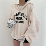 Oversized Hoodie mit „Los Angeles“ Print – Sportlich, Lässig & Cozy – Beige