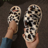 Hausschuhe Damen Kreuzband Offen | Stylisch & Rutschfest – Leoparden