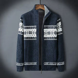 Logan | Vintage Strickjacke mit Reißverschluss – Marineblau