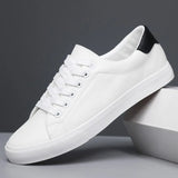 Klassische Lederschuhe – Weiß/Schwarz
