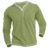 Leon | Langarmshirt mit V-Ausschnitt – Grün