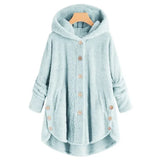 Stylische Fleece Jacke für Damen | Mit Kapuze – Himmelblau