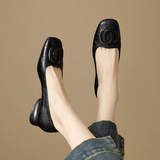 Danique – Ballerinas Mit Eckiger Spitze Und Schnalle – Schwarz