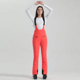 Damen Hose | Ausführung mit Trägern und elastischem Bund – Rot