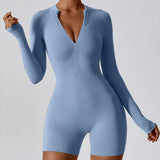 Eleganter Einteiler Sportanzug Für Yoga und Fitness – Blau