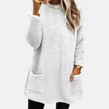 Oriella - Weicher Fleece Pullover Mit Tasche – Weiß