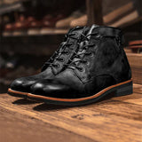 Herrenstiefel | Geschlossener Schaft klassische Form für Alltag – Schwarz