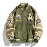 Kiora | College Baseballjacke Mit Stickerei – Armeegrün