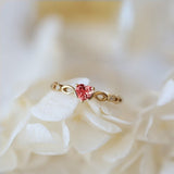 Zirkonia Herzring – Gold Rot