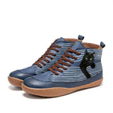Zara - Stylischer Stiefel Mit Katzenmotiv – Blau
