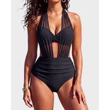 Sabine | 2-in-1 Bikini mit hoher Taille – Schwarz