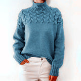 Damen Rollkragen Strickpullover | Winter – Himmelblau