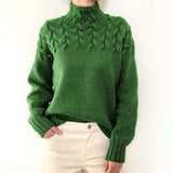 Eleganter Damen Rollkragenpullover – Weich & Warm – Strick für Winter – Grün