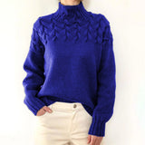 Eleganter Damen Rollkragenpullover – Weich & Warm – Strick für Winter – Blau