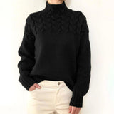 Eleganter Damen Rollkragenpullover – Weich & Warm – Strick für Winter – Schwarz
