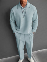 Primoz – Elegantes Zweiteiliges Set – Langarm Blau