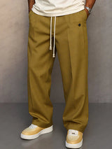 Victor - Elegante Herrenhose mit verstellbarem Tunnelzug – Khaki