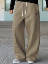Karelis – Bequeme, Sportliche Hose Mit Weitem Bein – Khaki