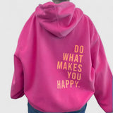 Sophie | Oversize-Hoodie mit Print – Dunkelrosa