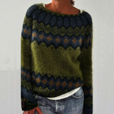 Anita™ - Gemütlicher Retro-Pullover – Dunkelgrün