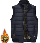 Warme outdoor-weste mit futter für herren – Blau