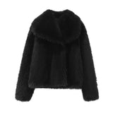Clara | Bequemer Kunstpelz Mantel für Damen Winter – Schwarz